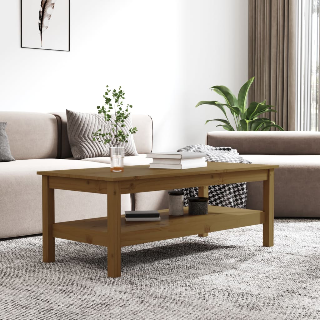 Salontafel 110x50x40 cm massief grenenhout honingbruin is nu te koop bij PeponiXL, paradijselijk wonen!