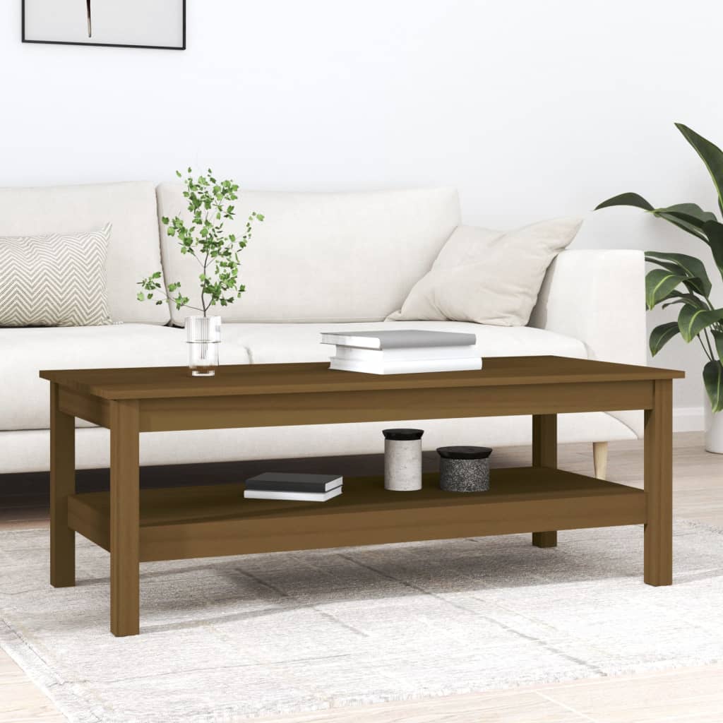 Salontafel 110x50x40 cm massief grenenhout honingbruin is nu te koop bij PeponiXL, paradijselijk wonen!