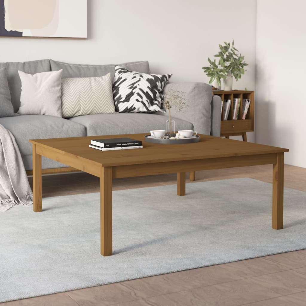 Salontafel 100x100x40 cm massief grenenhout honingbruin is nu te koop bij PeponiXL, paradijselijk wonen!