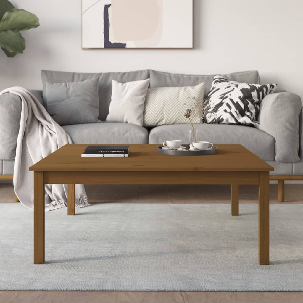 Salontafel 100x100x40 cm massief grenenhout honingbruin is nu te koop bij PeponiXL, paradijselijk wonen!