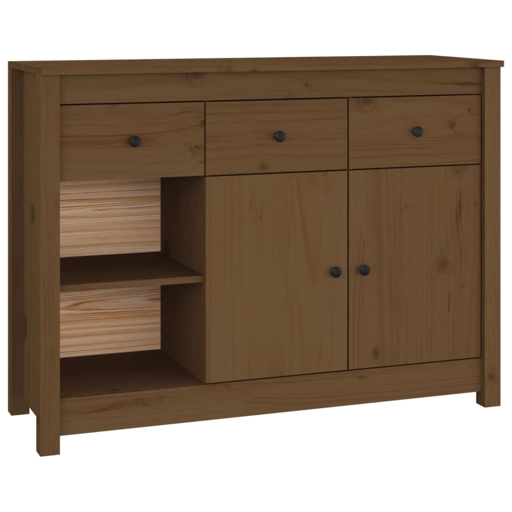 Dressoir 100x35x74 cm massief grenenhout honingbruin is nu te koop bij PeponiXL, paradijselijk wonen!
