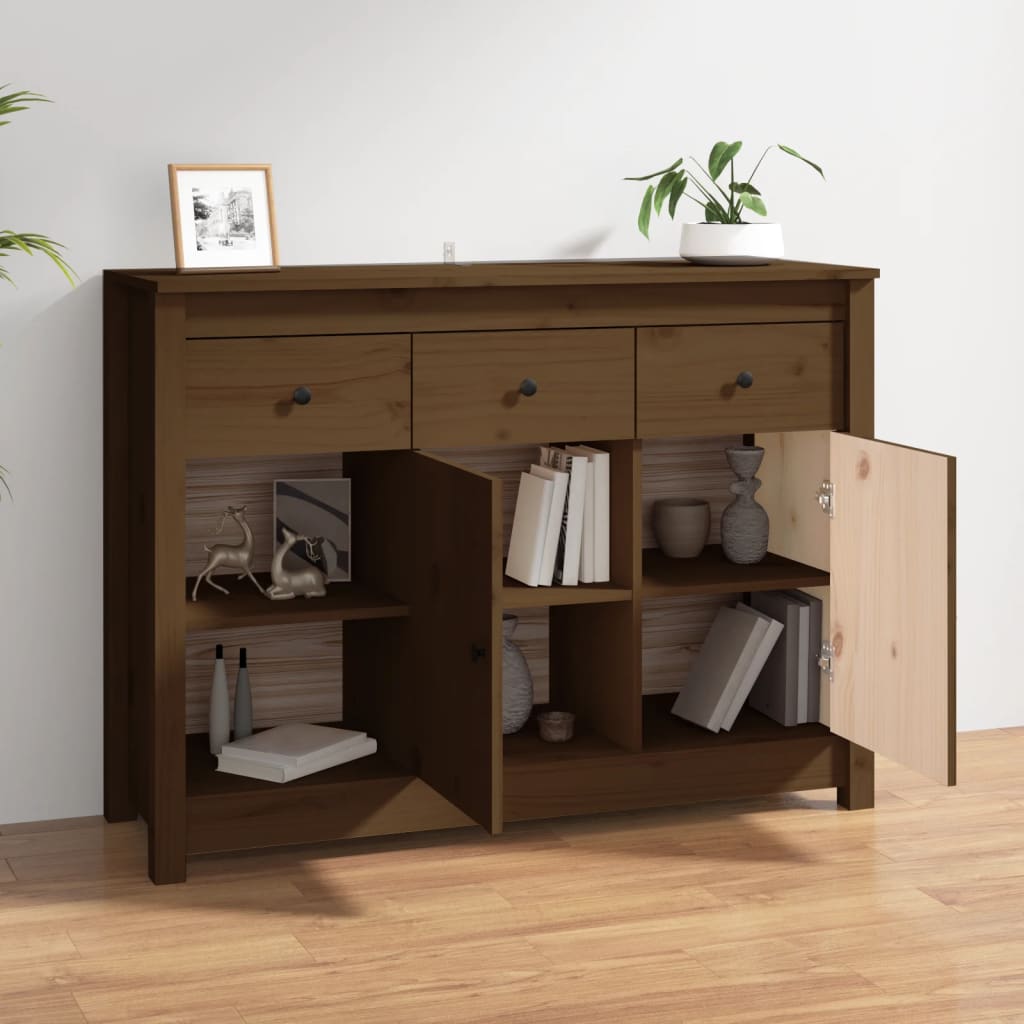Dressoir 100x35x74 cm massief grenenhout honingbruin is nu te koop bij PeponiXL, paradijselijk wonen!
