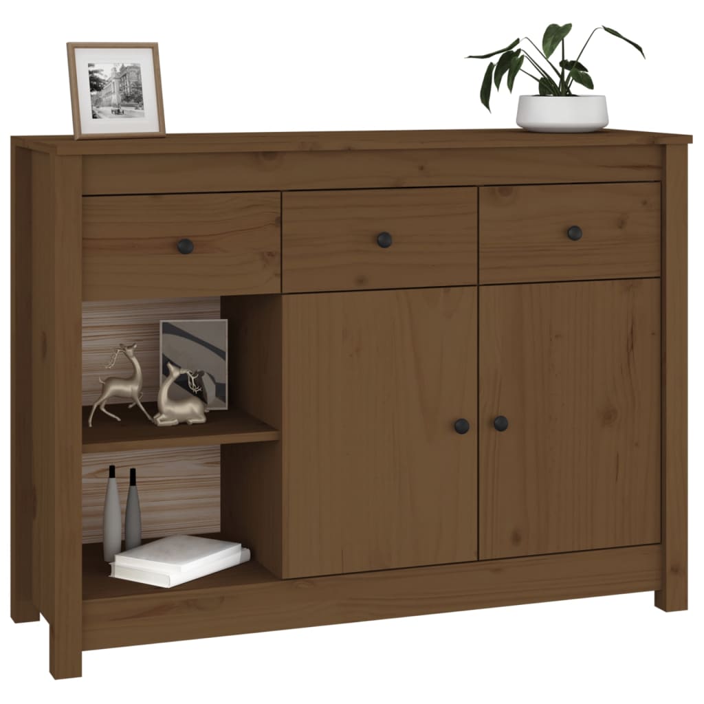 Dressoir 100x35x74 cm massief grenenhout honingbruin is nu te koop bij PeponiXL, paradijselijk wonen!