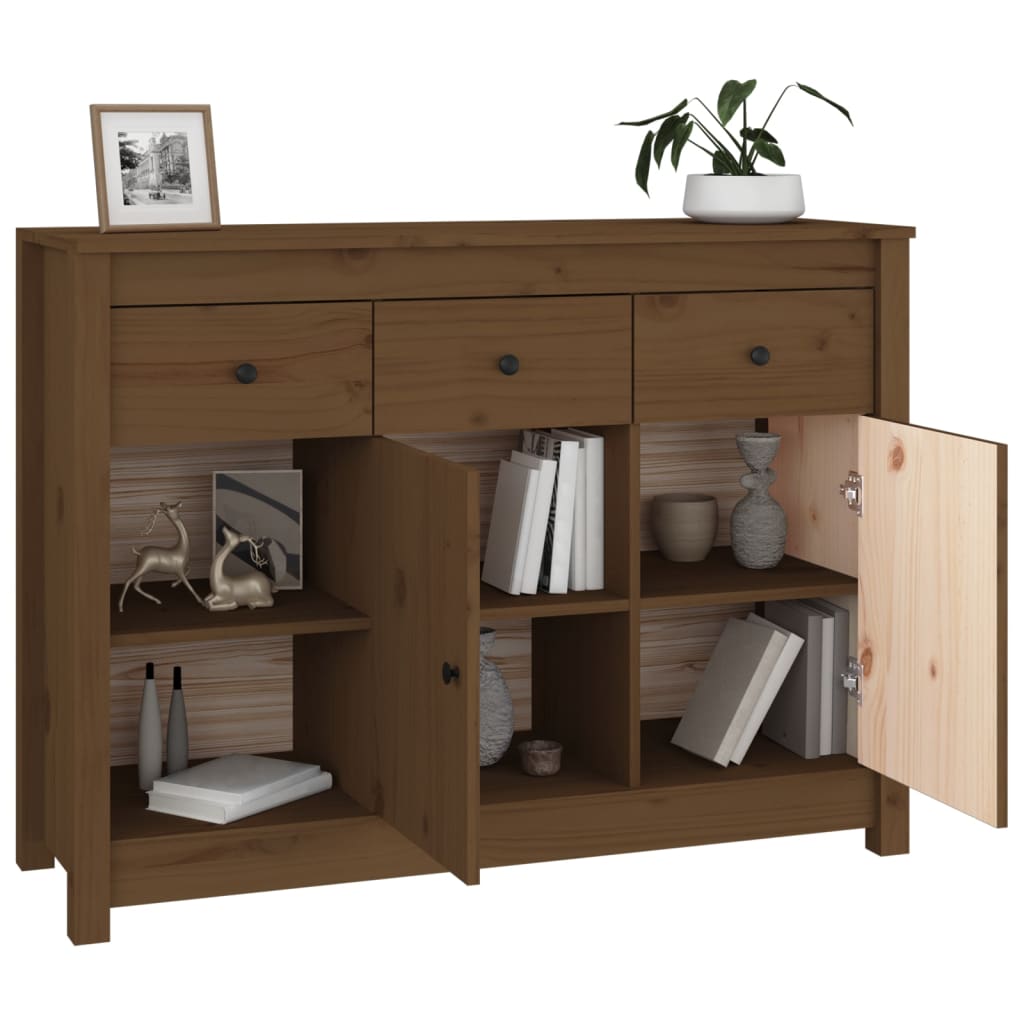 Dressoir 100x35x74 cm massief grenenhout honingbruin is nu te koop bij PeponiXL, paradijselijk wonen!
