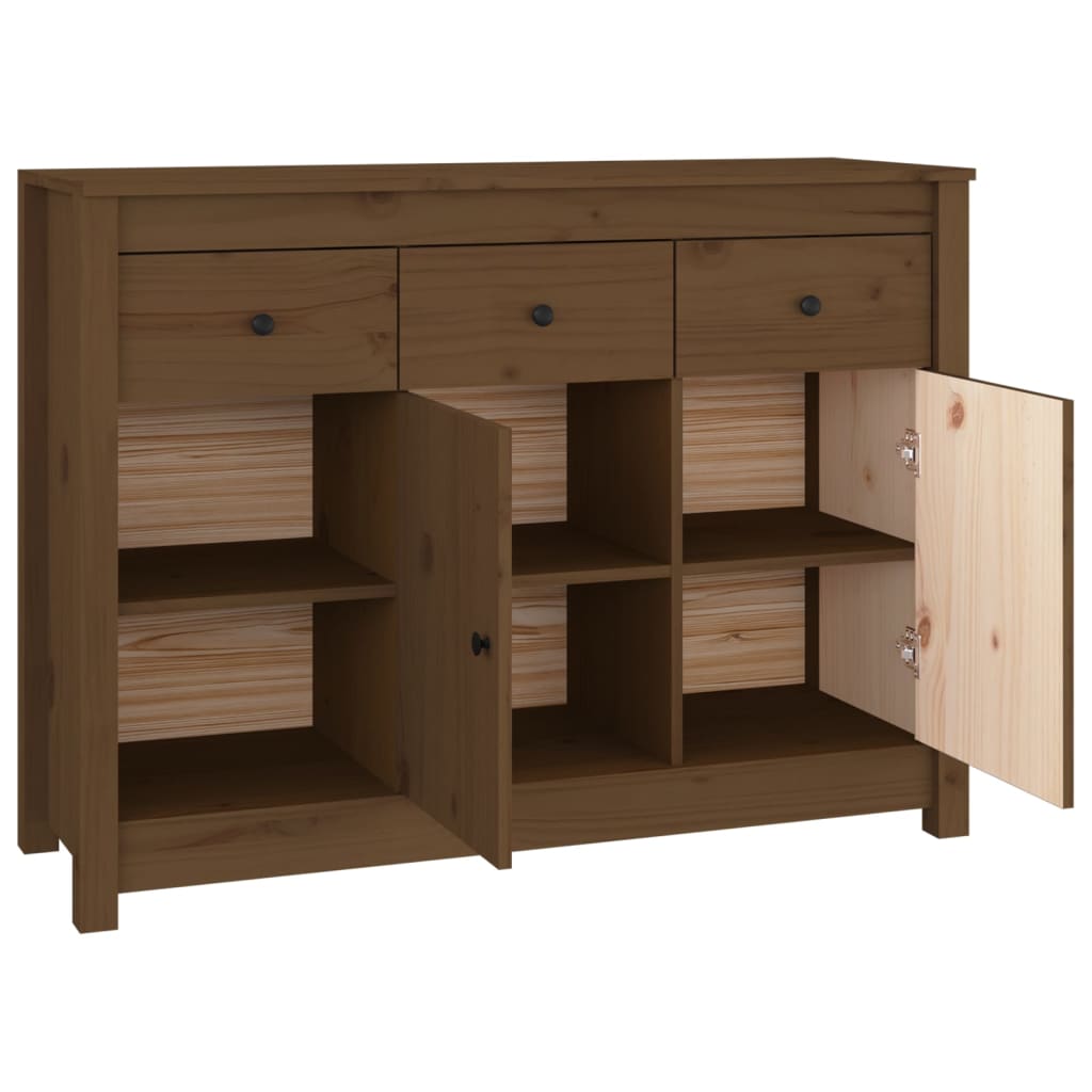 Dressoir 100x35x74 cm massief grenenhout honingbruin is nu te koop bij PeponiXL, paradijselijk wonen!