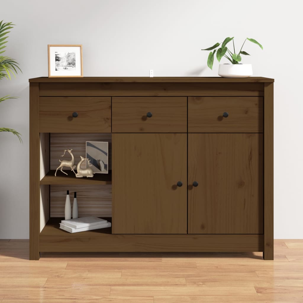 Dressoir 100x35x74 cm massief grenenhout honingbruin is nu te koop bij PeponiXL, paradijselijk wonen!