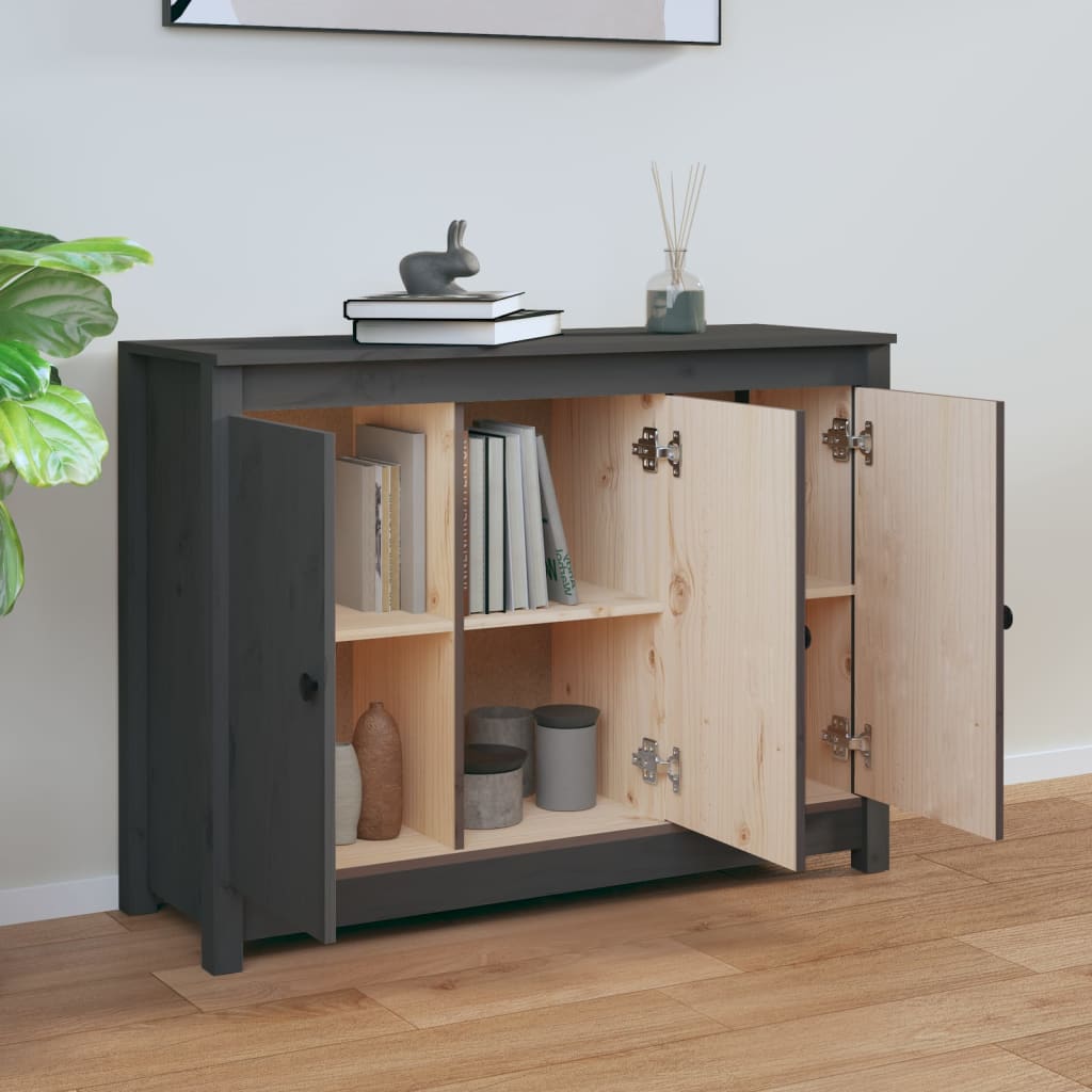 Dressoir 100x35x74 cm massief grenenhout grijs is nu te koop bij PeponiXL, paradijselijk wonen!