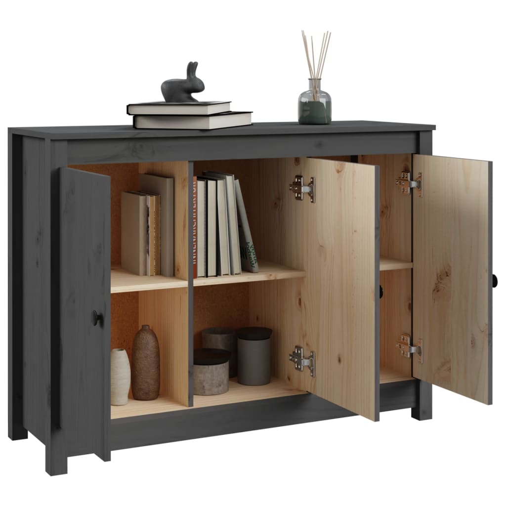 Dressoir 100x35x74 cm massief grenenhout grijs is nu te koop bij PeponiXL, paradijselijk wonen!