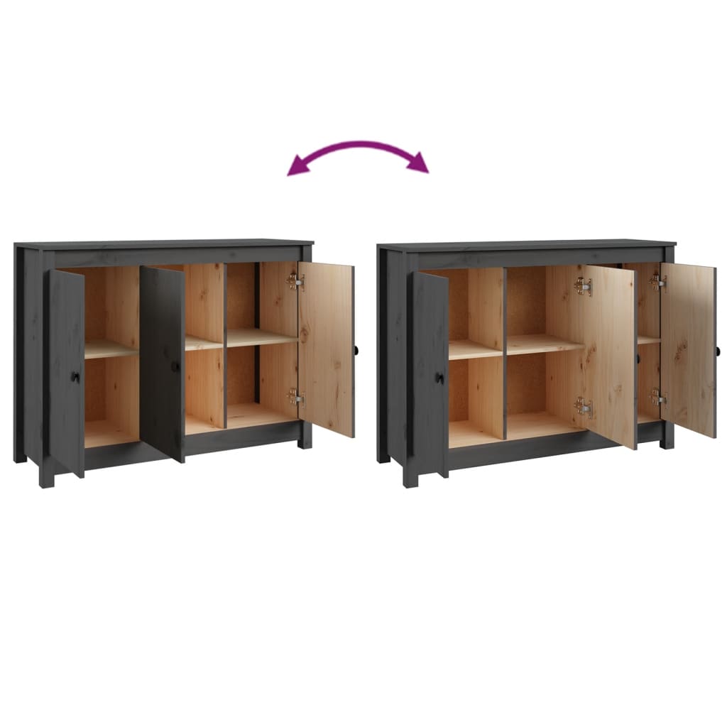 Dressoir 100x35x74 cm massief grenenhout grijs is nu te koop bij PeponiXL, paradijselijk wonen!