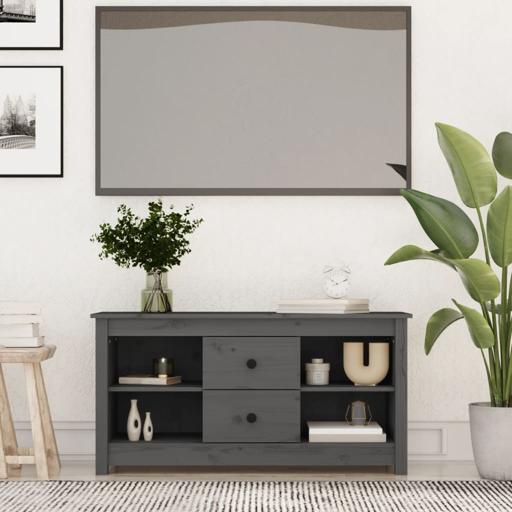 Tv-meubel 103x36,5x52 cm massief grenenhout grijs is nu te koop bij PeponiXL, paradijselijk wonen!
