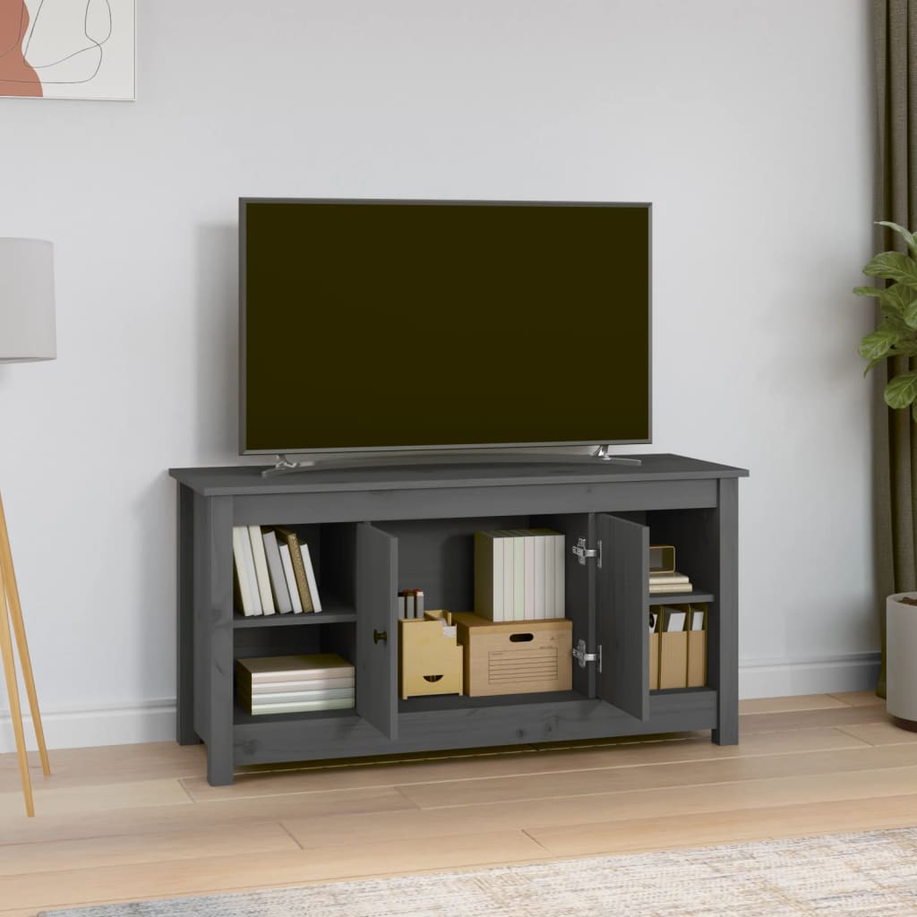 Tv-meubel 103x36,5x52 cm massief grenenhout grijs is nu te koop bij PeponiXL, paradijselijk wonen!