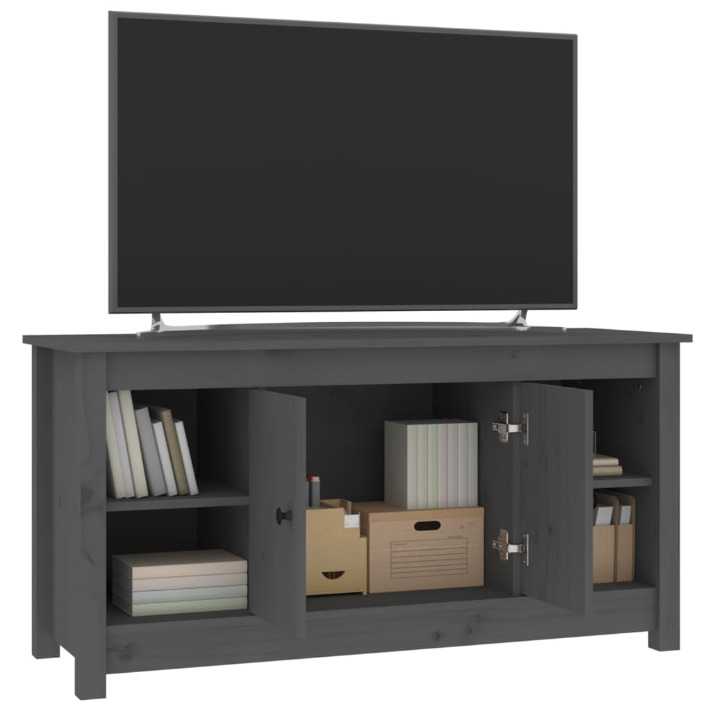 Tv-meubel 103x36,5x52 cm massief grenenhout grijs is nu te koop bij PeponiXL, paradijselijk wonen!