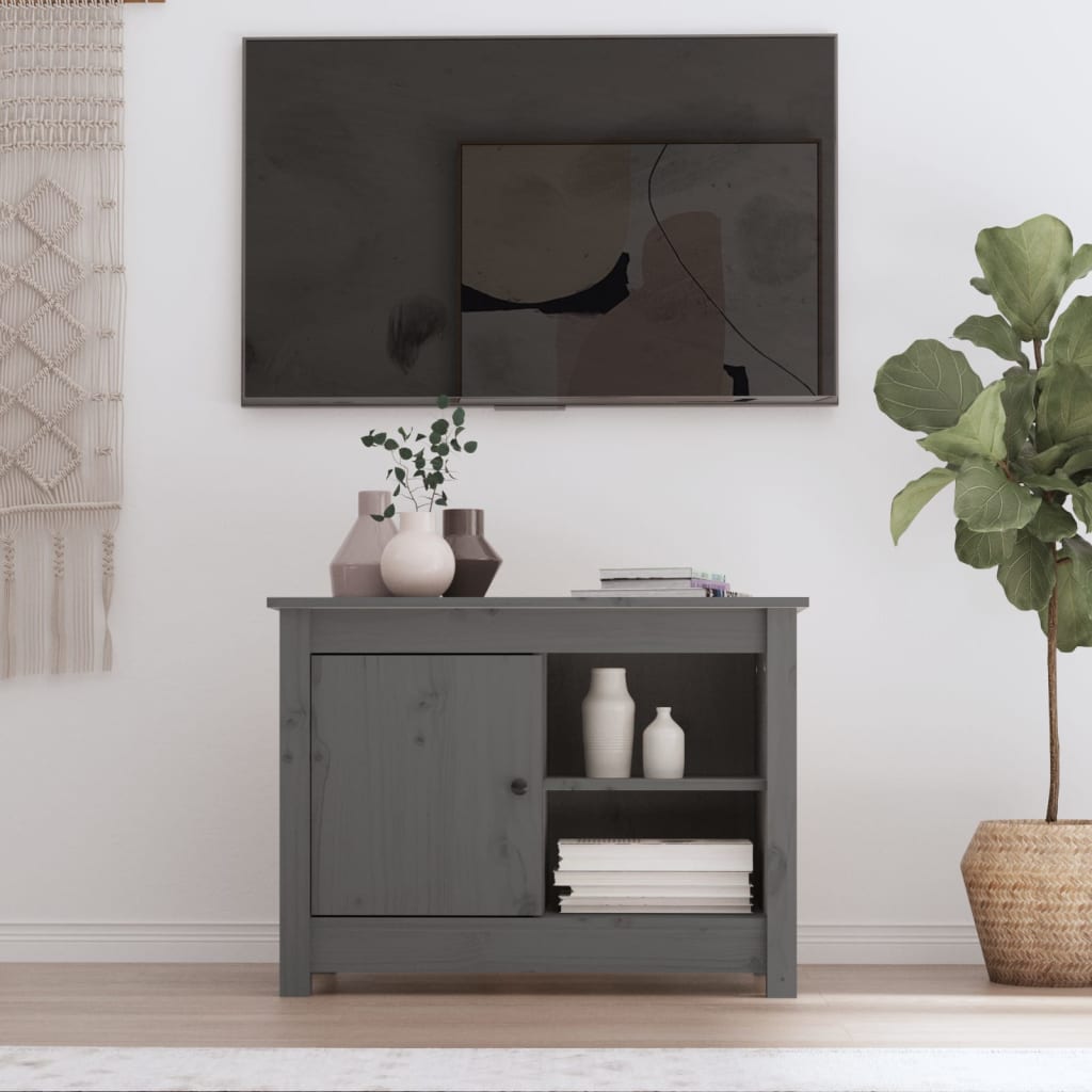 Tv-meubel 70x36,5x52 cm massief grenenhout grijs is nu te koop bij PeponiXL, paradijselijk wonen!