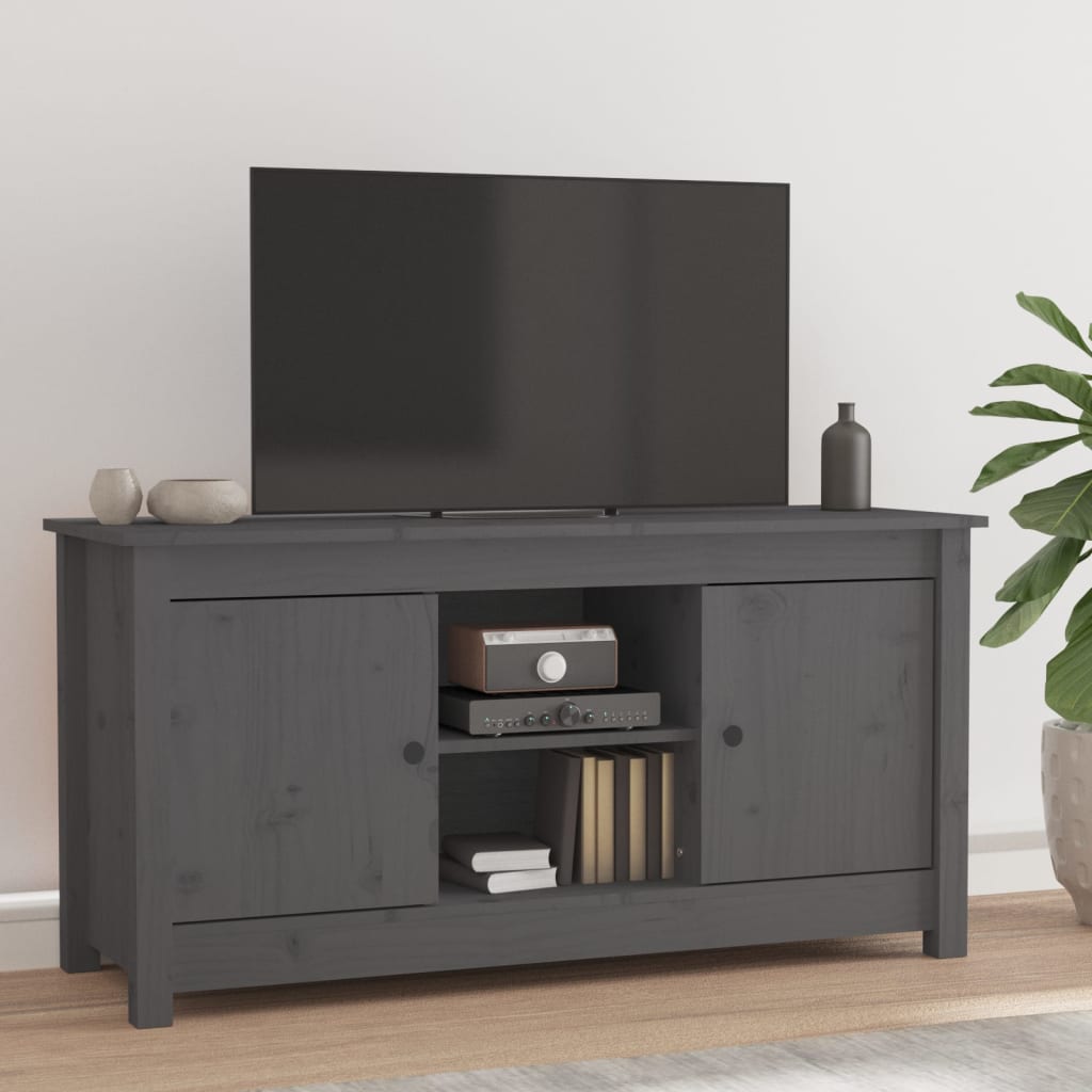 Tv-meubel 103x36,5x52 cm massief grenenhout grijs is nu te koop bij PeponiXL, paradijselijk wonen!