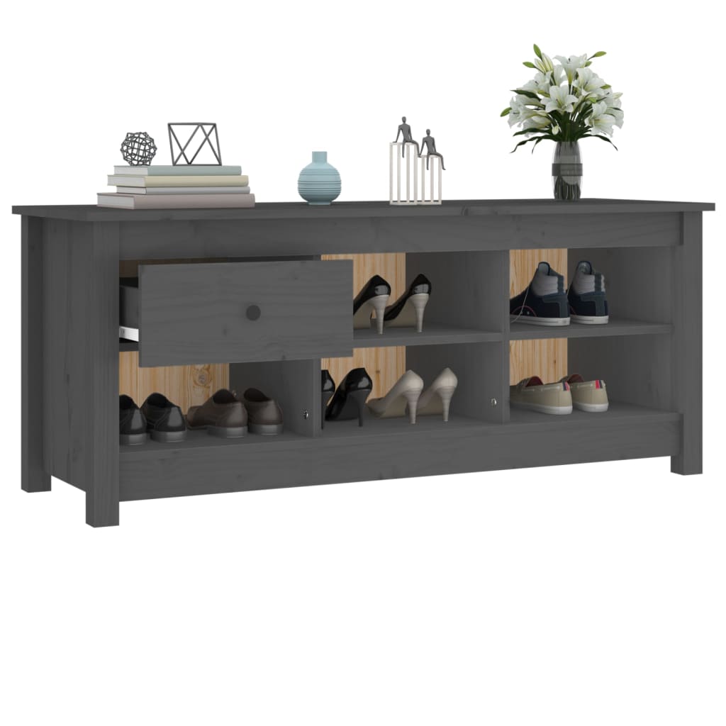 Schoenenkast 110x38x45,5 cm massief grenenhout grijs is nu te koop bij PeponiXL, paradijselijk wonen!