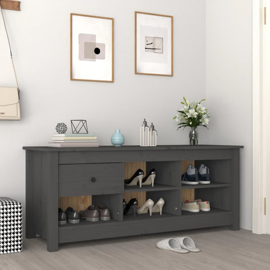 Schoenenkast 110x38x45,5 cm massief grenenhout grijs is nu te koop bij PeponiXL, paradijselijk wonen!