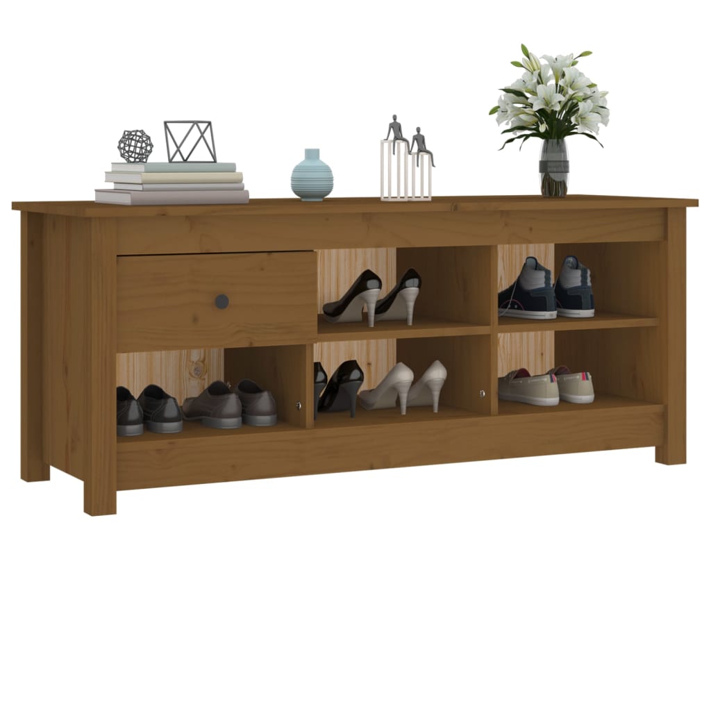 Schoenenkast 110x38x45,5 cm massief grenenhout honingbruin is nu te koop bij PeponiXL, paradijselijk wonen!
