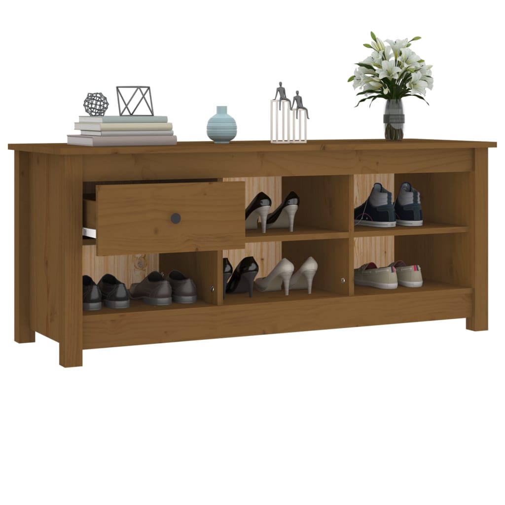 Schoenenkast 110x38x45,5 cm massief grenenhout honingbruin is nu te koop bij PeponiXL, paradijselijk wonen!