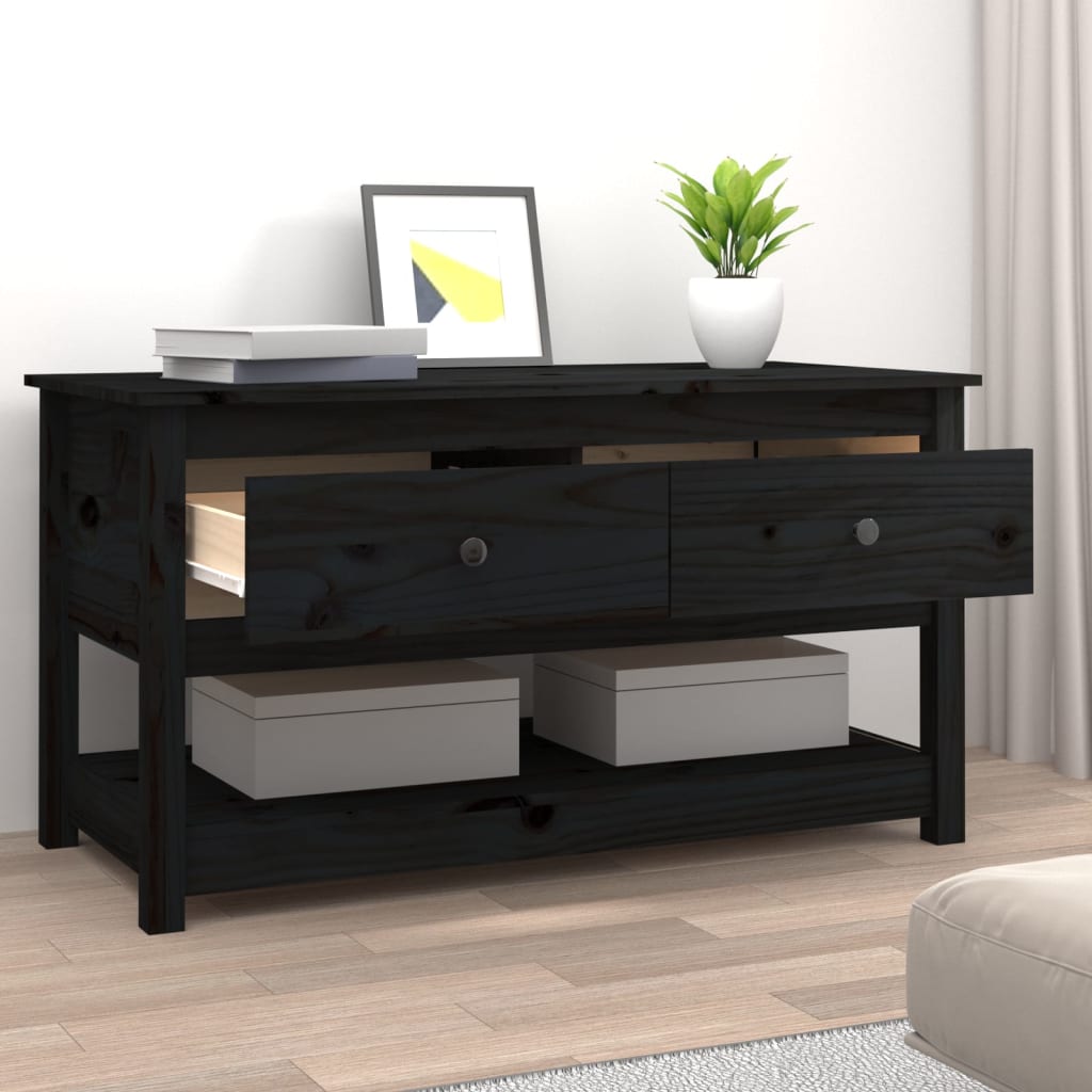 Salontafel 102x49x55 cm massief grenenhout zwart is nu te koop bij PeponiXL, paradijselijk wonen!