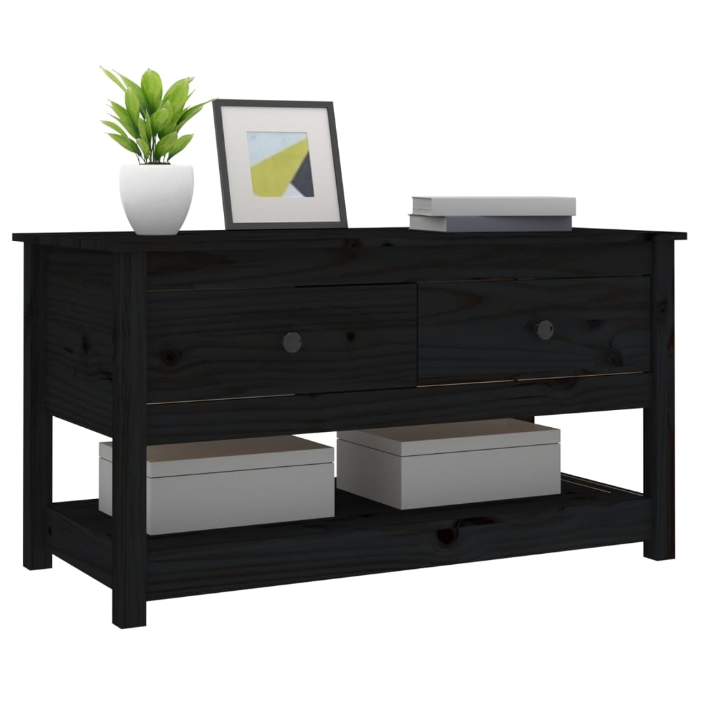 Salontafel 102x49x55 cm massief grenenhout zwart is nu te koop bij PeponiXL, paradijselijk wonen!
