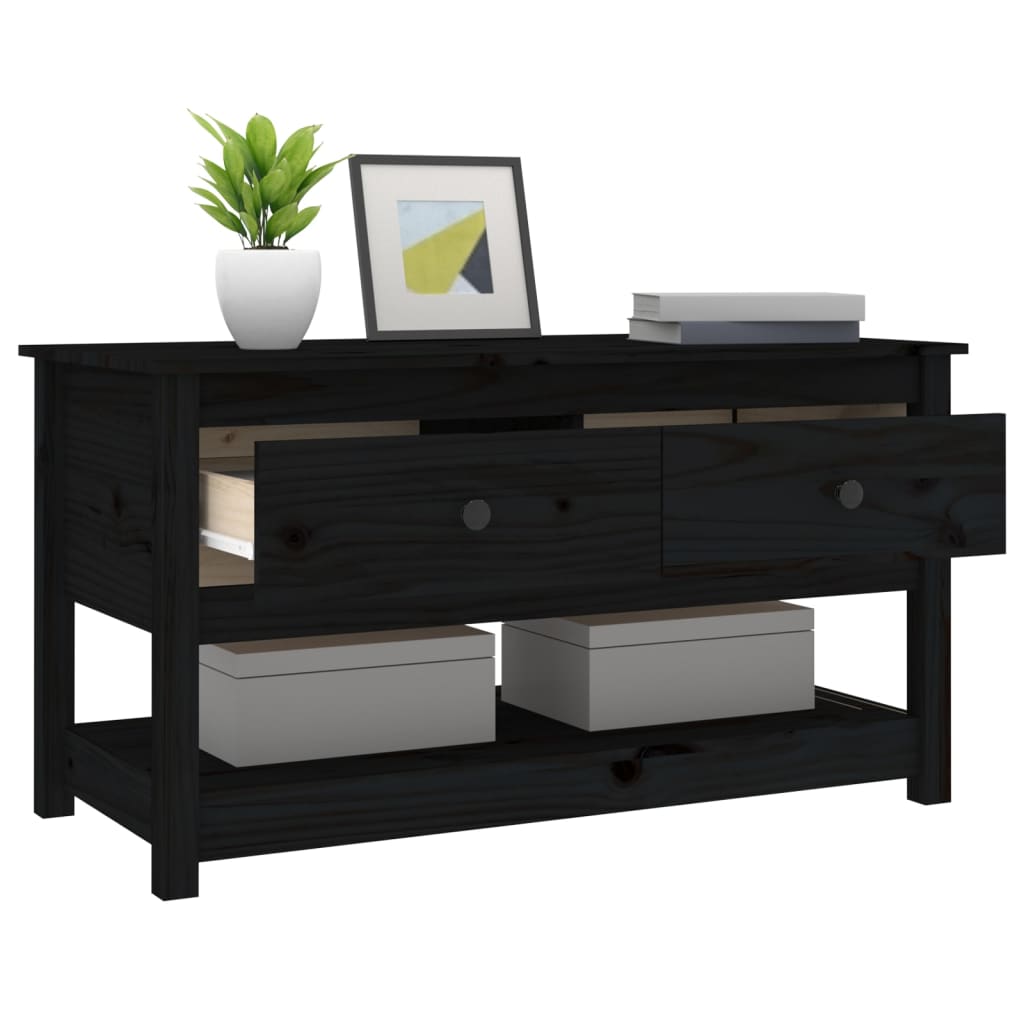Salontafel 102x49x55 cm massief grenenhout zwart is nu te koop bij PeponiXL, paradijselijk wonen!