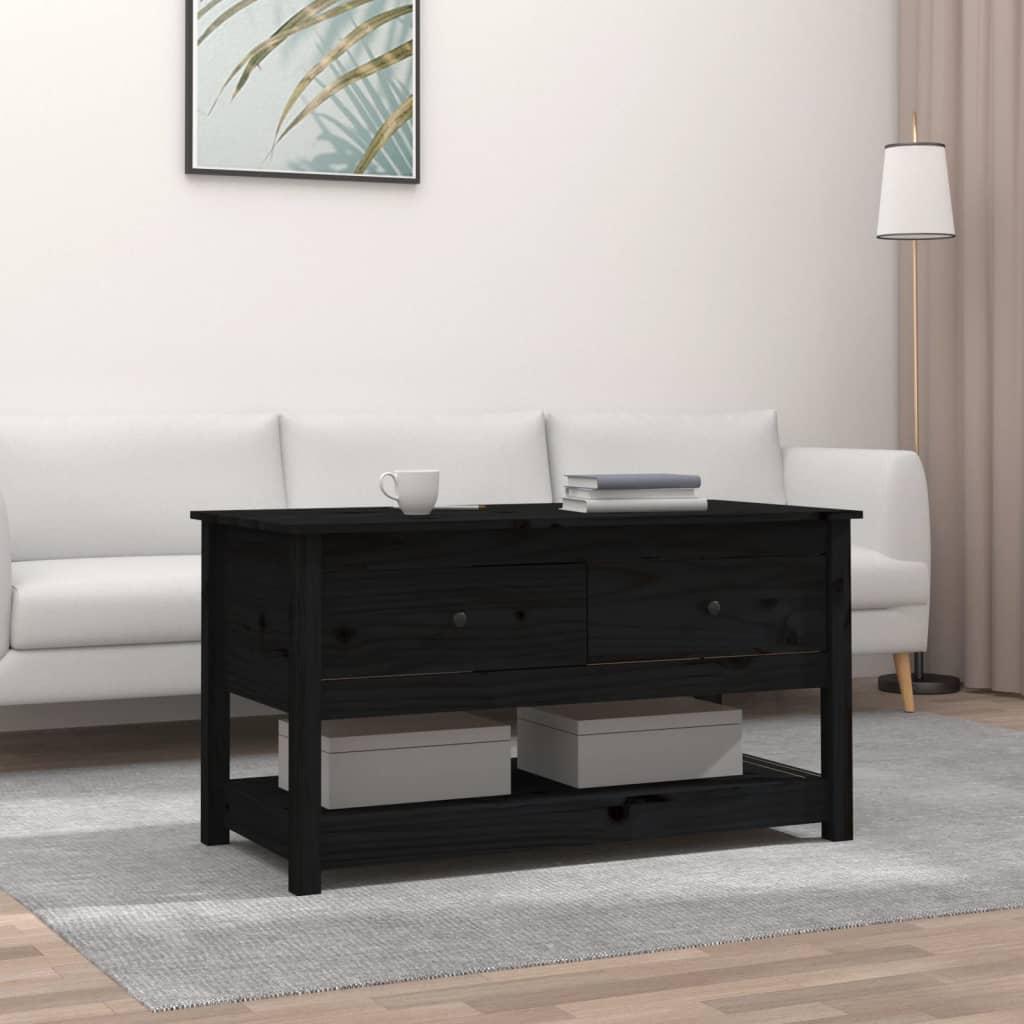 Salontafel 102x49x55 cm massief grenenhout zwart is nu te koop bij PeponiXL, paradijselijk wonen!
