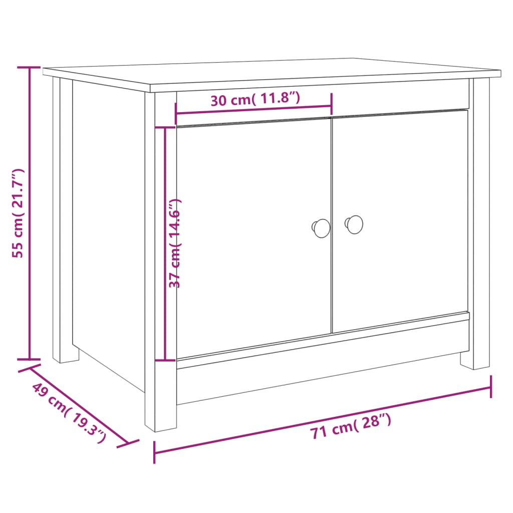 Salontafel 71x49x55 cm massief grenenhout is nu te koop bij PeponiXL, paradijselijk wonen!