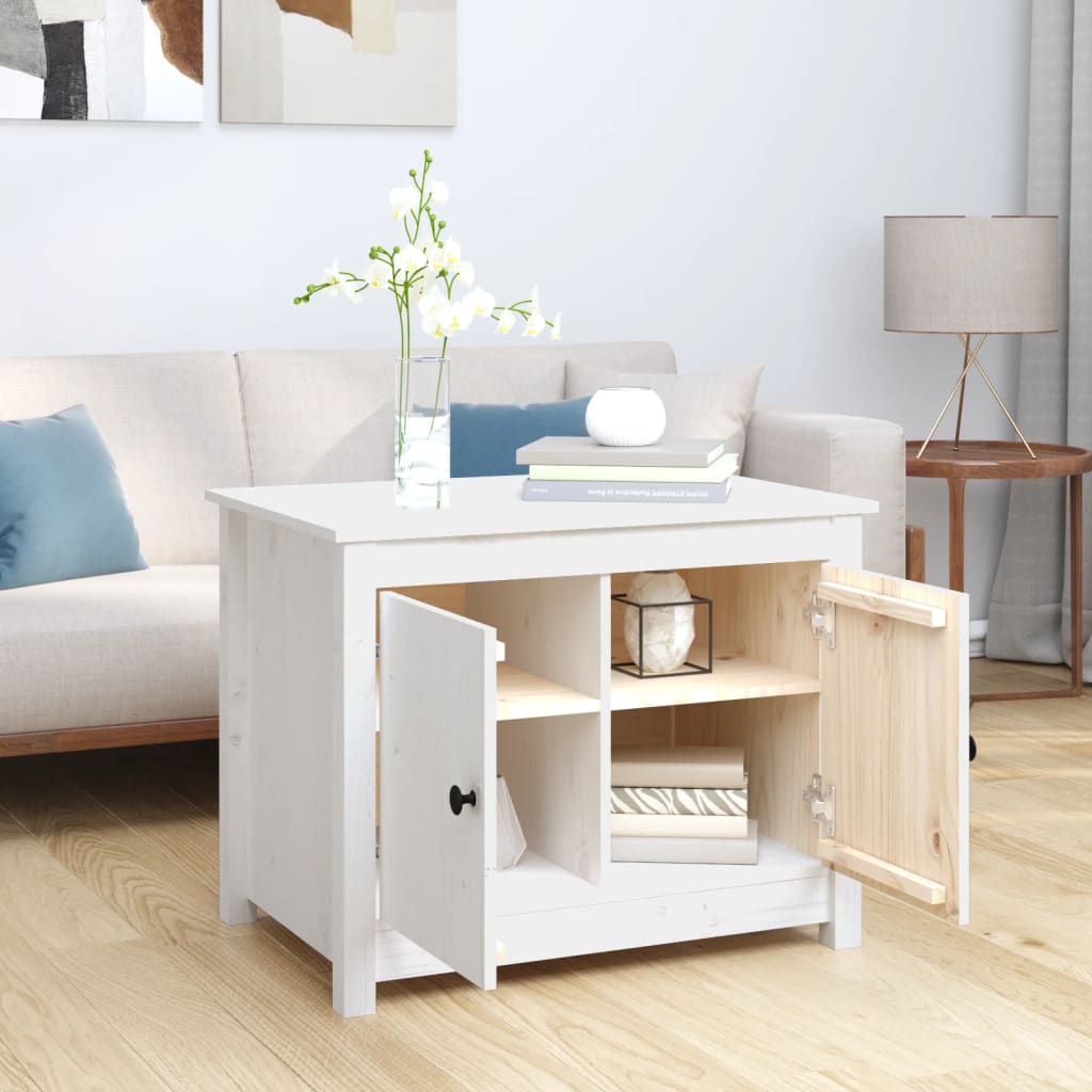 Salontafel 71x49x55 cm massief grenenhout wit is nu te koop bij PeponiXL, paradijselijk wonen!