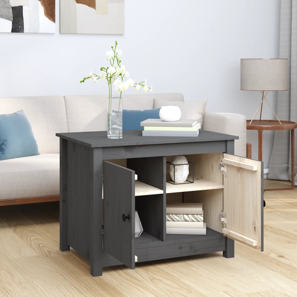 Salontafel 71x49x55 cm massief grenenhout grijs is nu te koop bij PeponiXL, paradijselijk wonen!