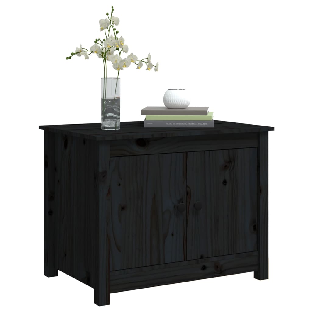 Salontafel 71x49x55 cm massief grenenhout zwart is nu te koop bij PeponiXL, paradijselijk wonen!