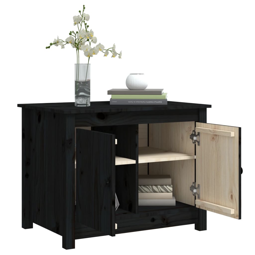 Salontafel 71x49x55 cm massief grenenhout zwart is nu te koop bij PeponiXL, paradijselijk wonen!