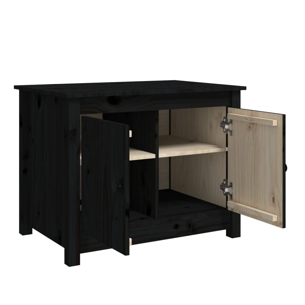 Salontafel 71x49x55 cm massief grenenhout zwart is nu te koop bij PeponiXL, paradijselijk wonen!