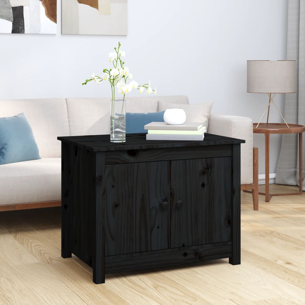 Salontafel 71x49x55 cm massief grenenhout zwart is nu te koop bij PeponiXL, paradijselijk wonen!