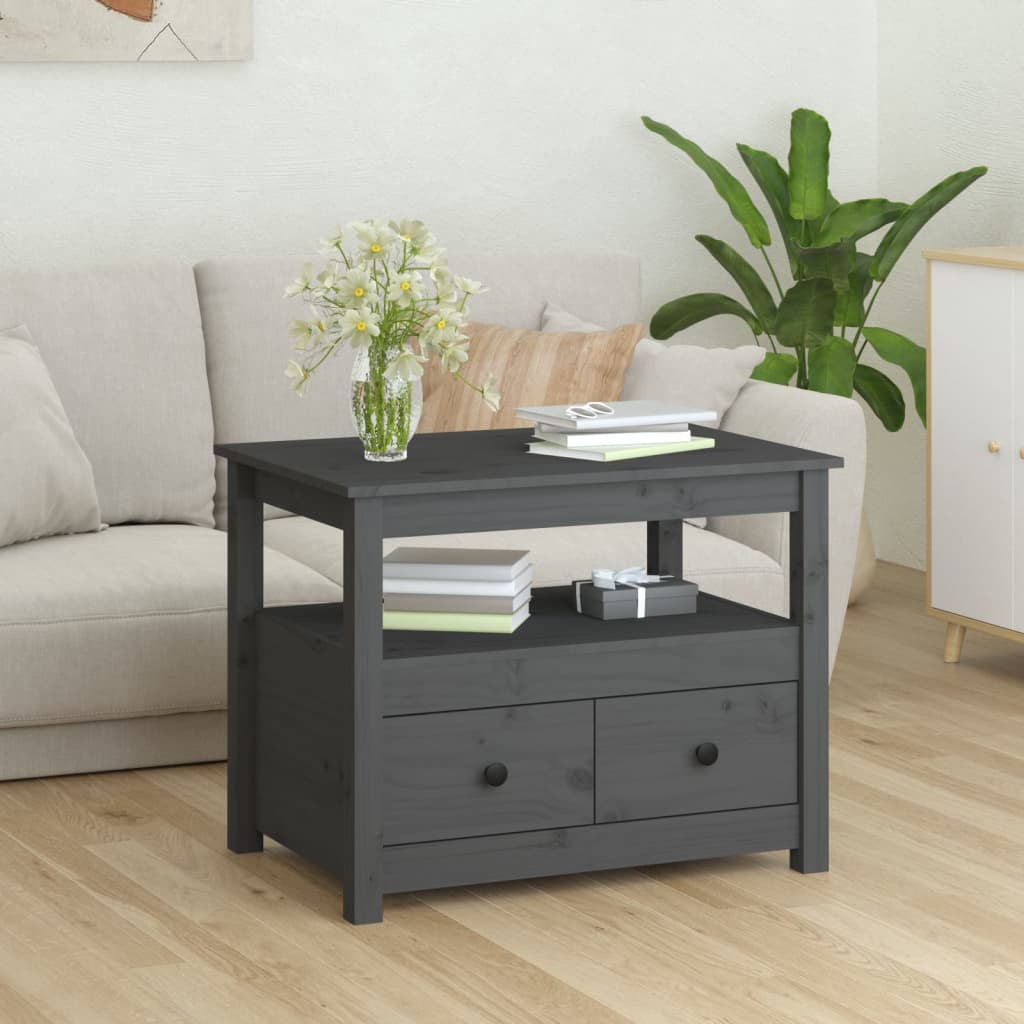 Salontafel 71x49x55 cm massief grenenhout grijs is nu te koop bij PeponiXL, paradijselijk wonen!