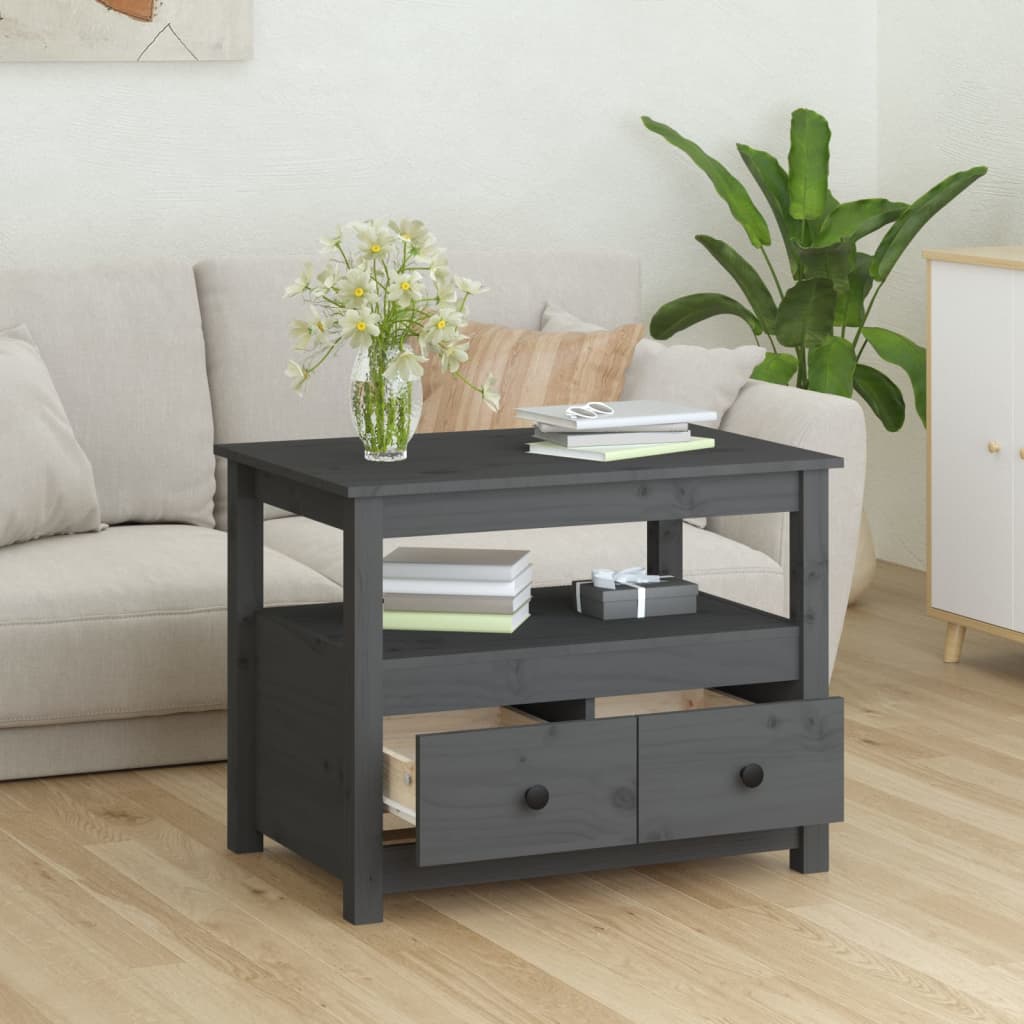 Salontafel 71x49x55 cm massief grenenhout grijs is nu te koop bij PeponiXL, paradijselijk wonen!