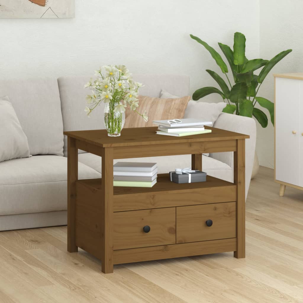 Salontafel 71x49x55 cm massief grenenhout honingbruin is nu te koop bij PeponiXL, paradijselijk wonen!