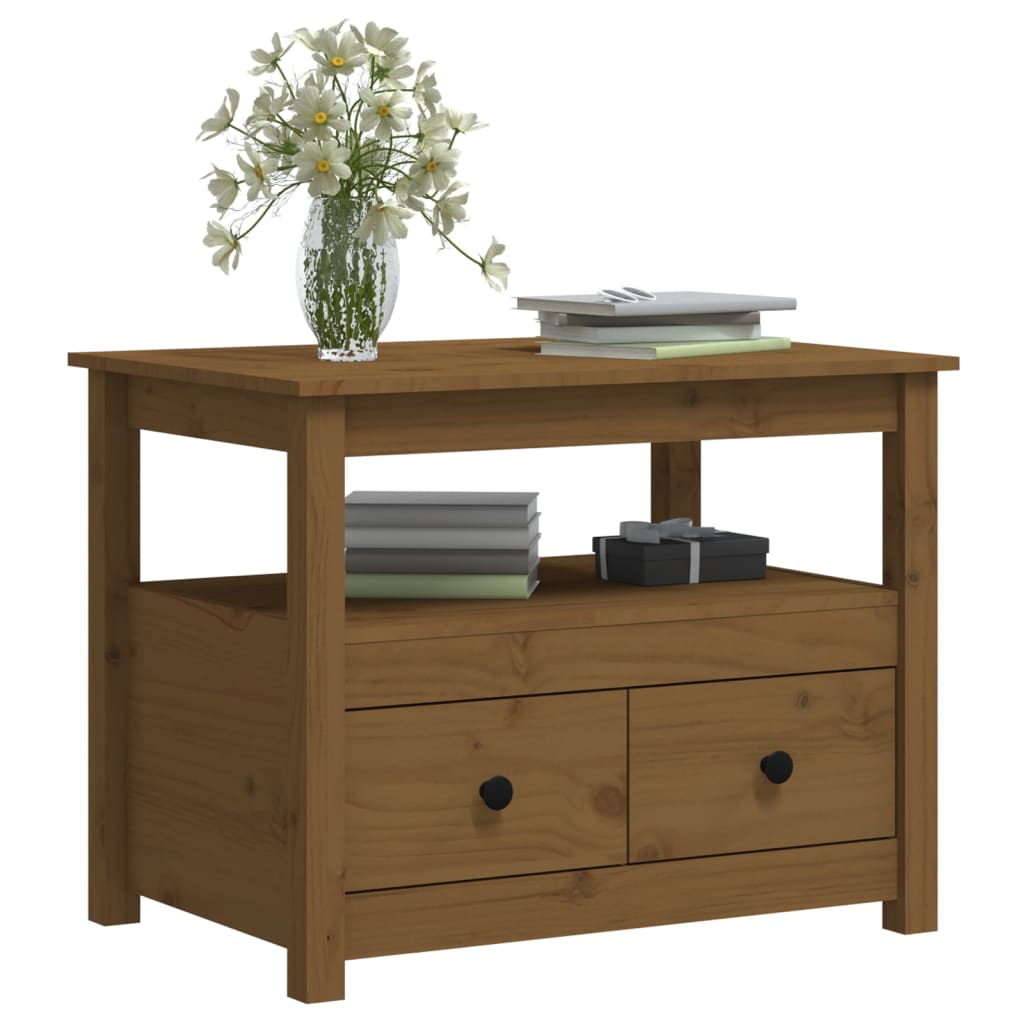 Salontafel 71x49x55 cm massief grenenhout honingbruin is nu te koop bij PeponiXL, paradijselijk wonen!
