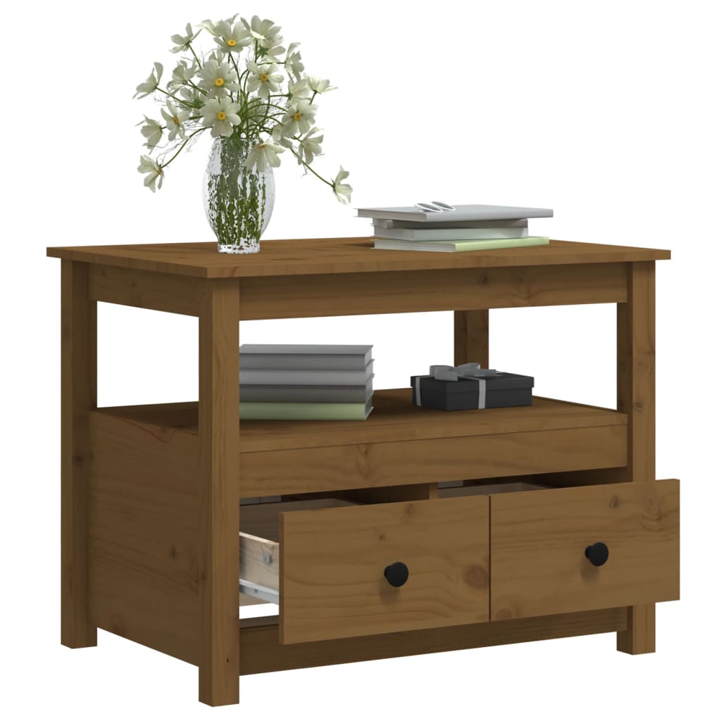 Salontafel 71x49x55 cm massief grenenhout honingbruin is nu te koop bij PeponiXL, paradijselijk wonen!