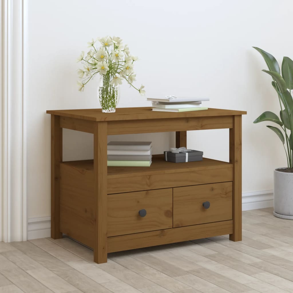 Salontafel 71x49x55 cm massief grenenhout honingbruin is nu te koop bij PeponiXL, paradijselijk wonen!