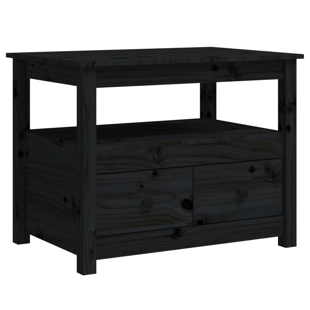 Salontafel 71x49x55 cm massief grenenhout zwart is nu te koop bij PeponiXL, paradijselijk wonen!