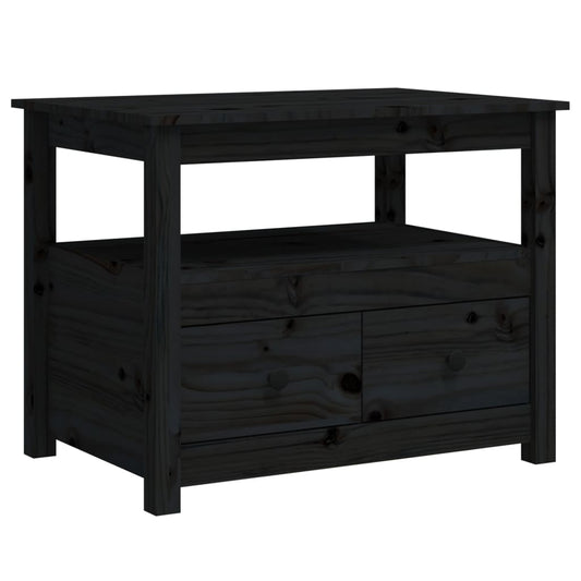 Salontafel 71x49x55 cm massief grenenhout zwart is nu te koop bij PeponiXL, paradijselijk wonen!