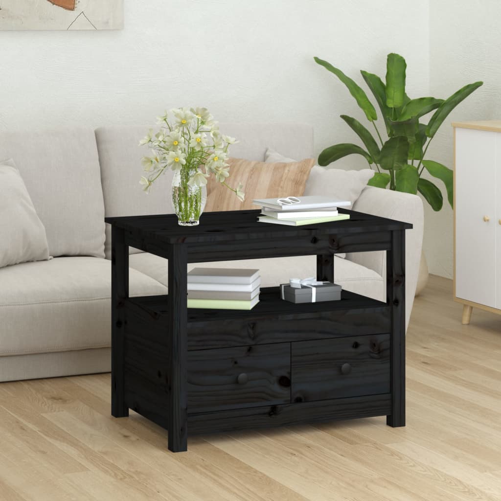 Salontafel 71x49x55 cm massief grenenhout zwart is nu te koop bij PeponiXL, paradijselijk wonen!