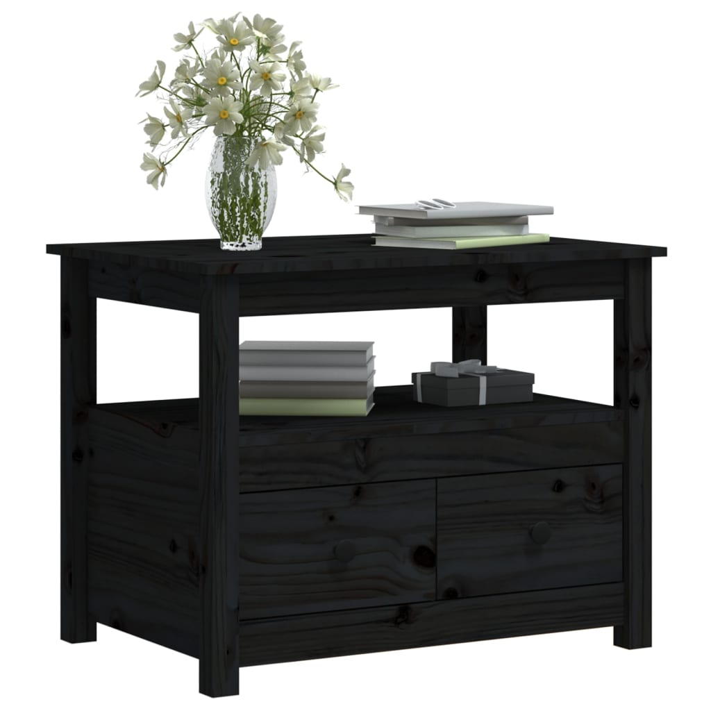 Salontafel 71x49x55 cm massief grenenhout zwart is nu te koop bij PeponiXL, paradijselijk wonen!