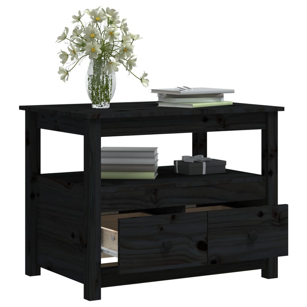 Salontafel 71x49x55 cm massief grenenhout zwart is nu te koop bij PeponiXL, paradijselijk wonen!