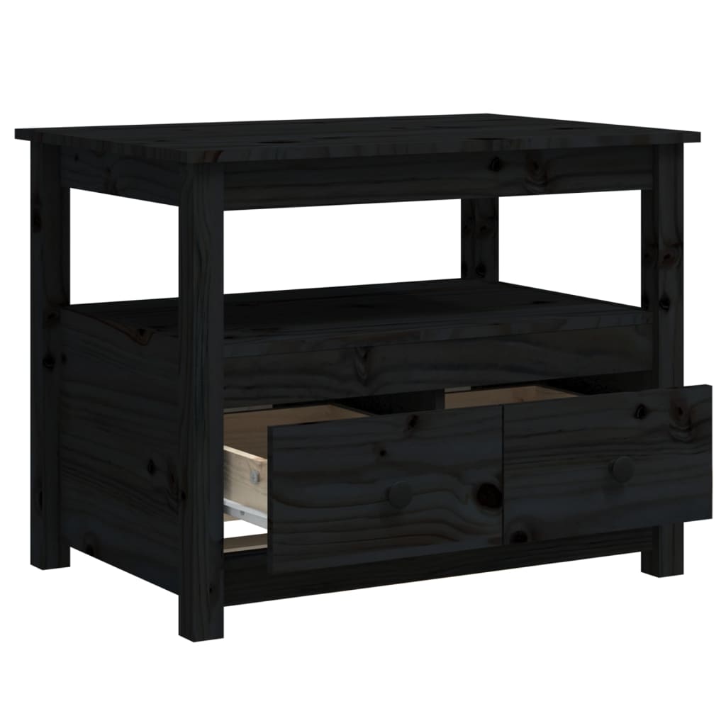Salontafel 71x49x55 cm massief grenenhout zwart is nu te koop bij PeponiXL, paradijselijk wonen!