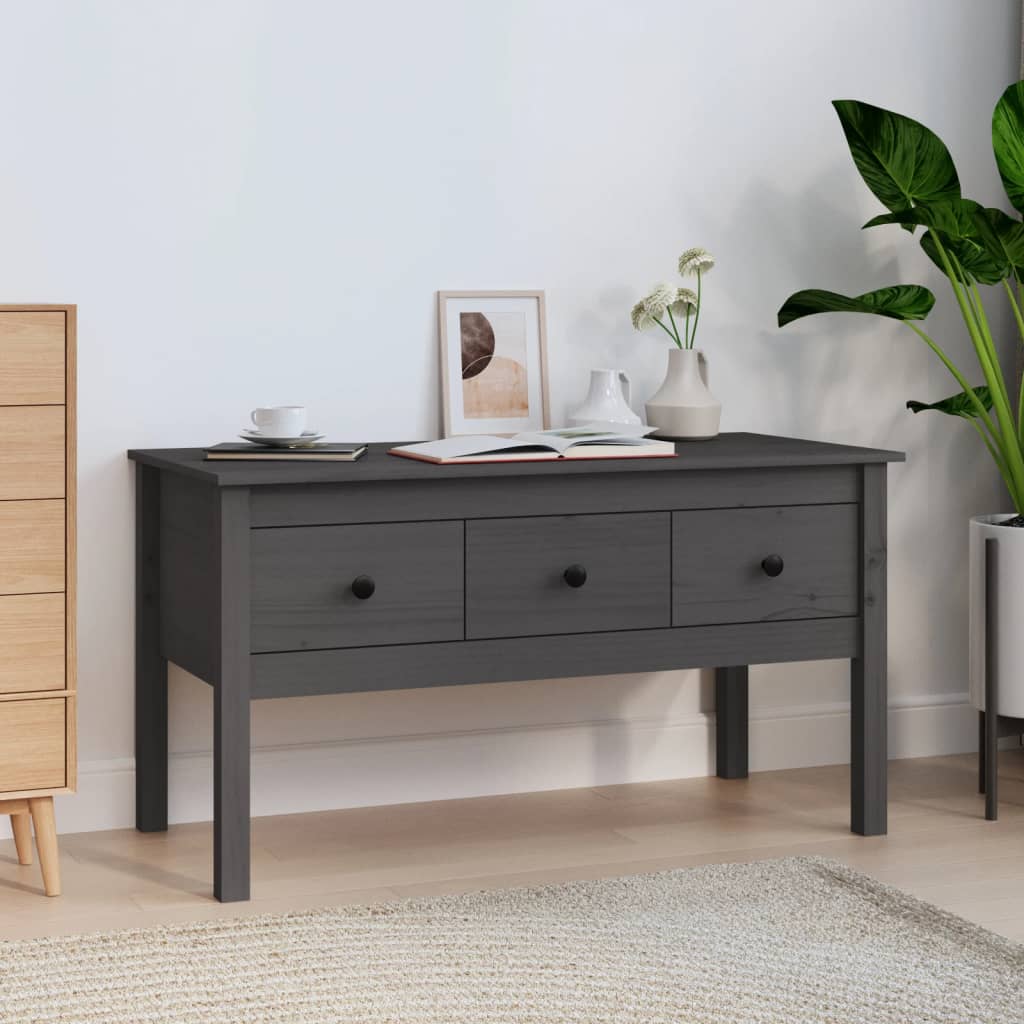 Salontafel 102x49x55 cm massief grenenhout grijs is nu te koop bij PeponiXL, paradijselijk wonen!