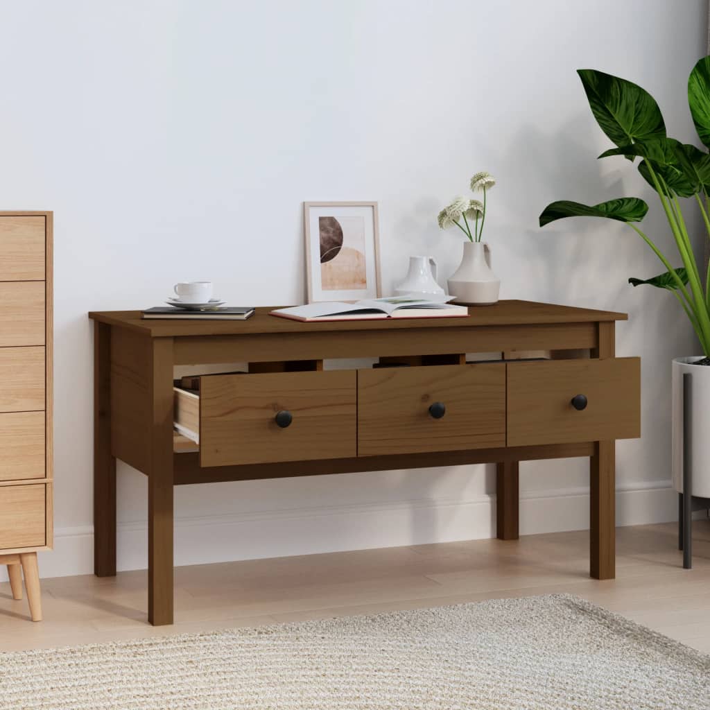 Salontafel 102x49x55 cm massief grenenhout honingbruin is nu te koop bij PeponiXL, paradijselijk wonen!