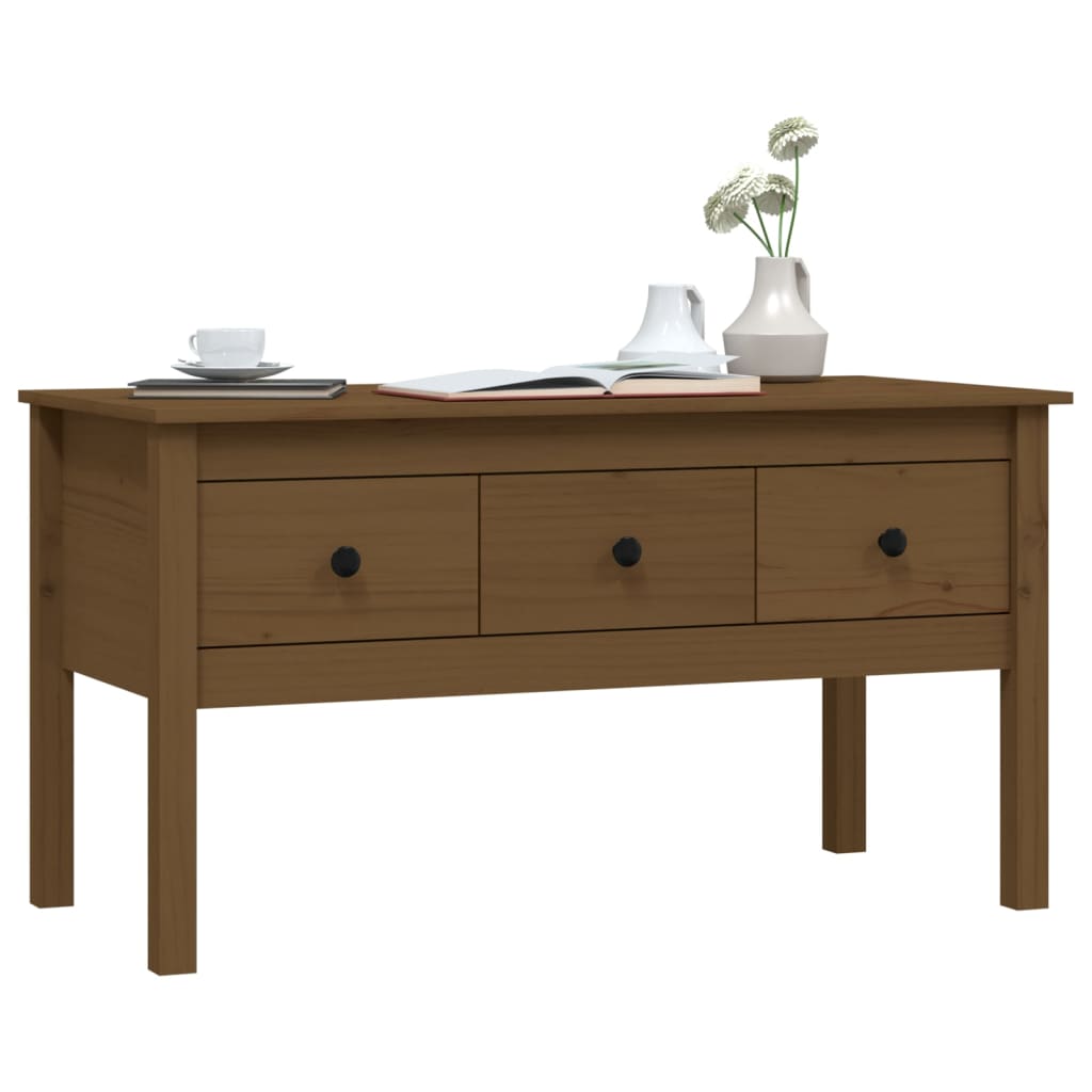 Salontafel 102x49x55 cm massief grenenhout honingbruin is nu te koop bij PeponiXL, paradijselijk wonen!