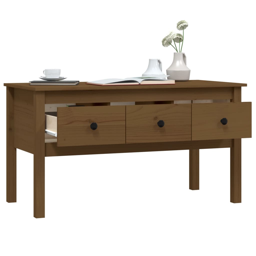 Salontafel 102x49x55 cm massief grenenhout honingbruin is nu te koop bij PeponiXL, paradijselijk wonen!