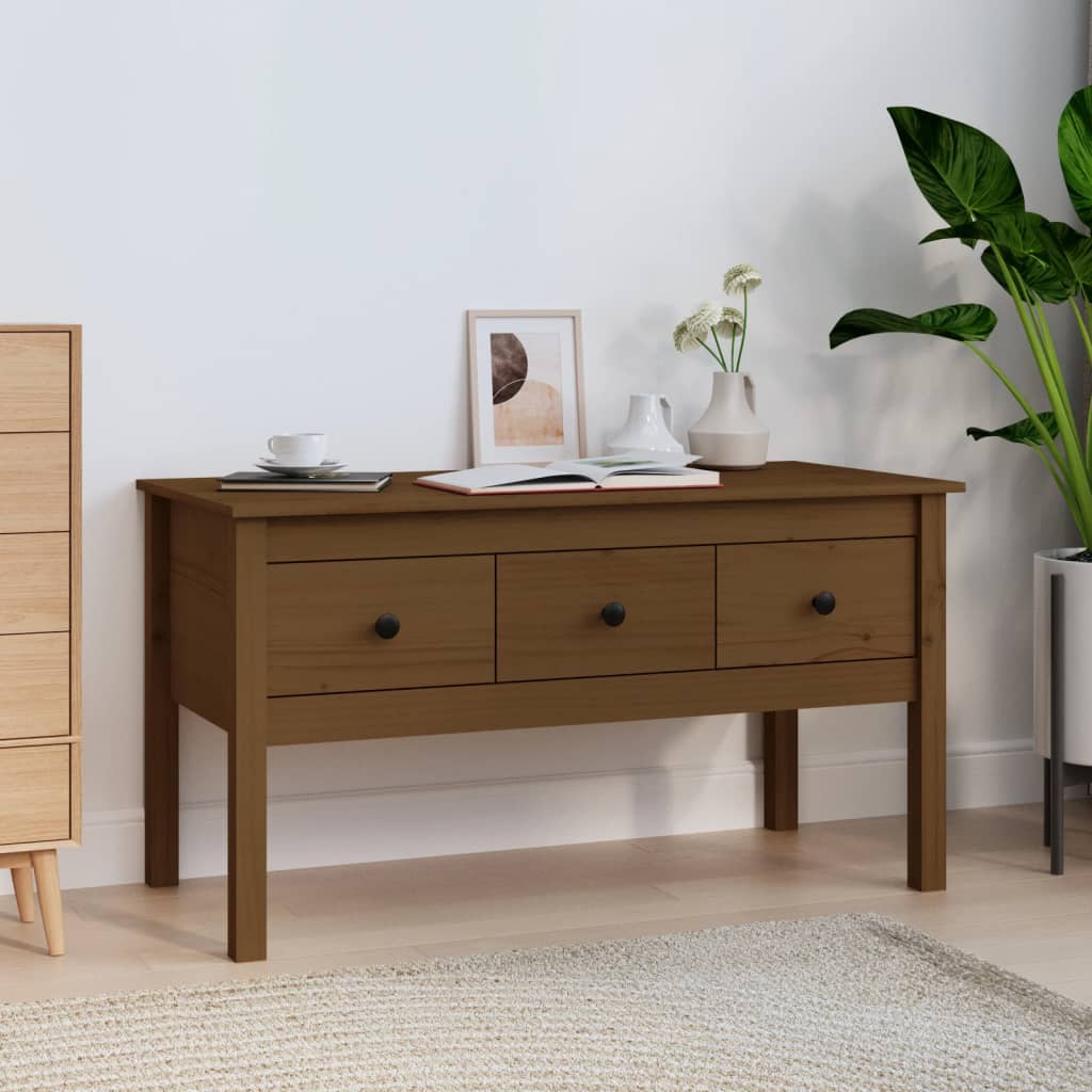 Salontafel 102x49x55 cm massief grenenhout honingbruin is nu te koop bij PeponiXL, paradijselijk wonen!